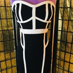 Forever 21 Black & White Body-con Mini Dress